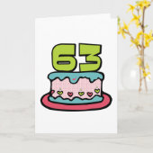 Carte Gâteau d'anniversaire de 63 ans (Fleur jaune)