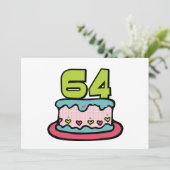 Carte Gâteau d'anniversaire de 64 ans (Debout devant)