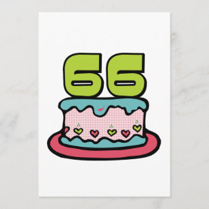 Carte Gâteau d'anniversaire de 66 ans