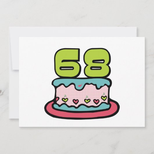 Carte Gâteau d'anniversaire de 68 ans (Devant)