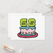 Carte Gâteau d'anniversaire de 68 ans (Devant/Arrière en situation)