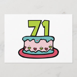 Carte Gâteau d'anniversaire de 71 ans