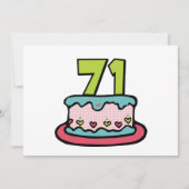 Carte Gâteau d'anniversaire de 71 ans (Devant)