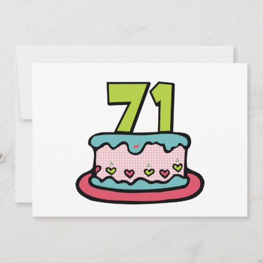 Carte Gâteau d'anniversaire de 71 ans (Devant)