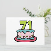 Carte Gâteau d'anniversaire de 71 ans (Debout devant)