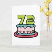 Carte Gâteau d'anniversaire de 72 ans (Fleur jaune)