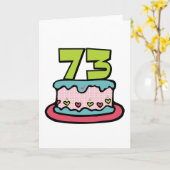 Carte Gâteau d'anniversaire de 73 ans (Fleur jaune)