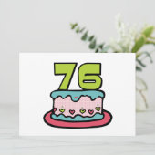 Carte Gâteau d'anniversaire de 76 ans (Debout devant)