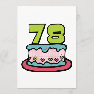 Carte Gâteau d'anniversaire de 78 ans