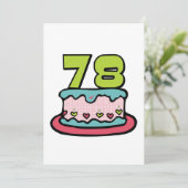 Carte Gâteau d'anniversaire de 78 ans (Debout devant)
