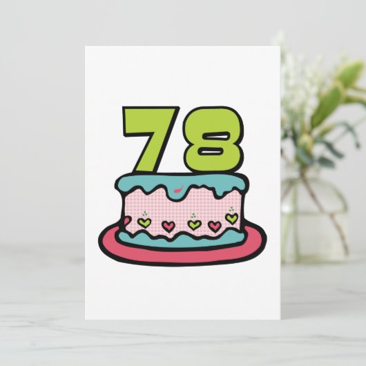 Carte Gâteau d'anniversaire de 78 ans (Debout devant)