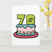Carte Gâteau d'anniversaire de 78 ans (Fleur jaune)