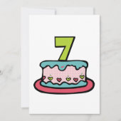 Carte Gâteau d'anniversaire de 7 ans (Devant)