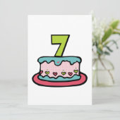 Carte Gâteau d'anniversaire de 7 ans (Debout devant)