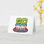 Carte Gâteau d'anniversaire de 80 ans (Fleur jaune)