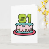 Carte Gâteau d'anniversaire de 81 ans (Fleur jaune)