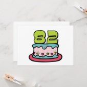 Carte Gâteau d'anniversaire de 82 ans (Devant/Arrière en situation)