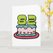 Carte Gâteau d'anniversaire de 82 ans (Fleur jaune)