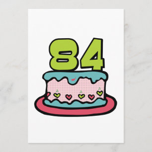 Carte Gâteau d'anniversaire de 84 ans