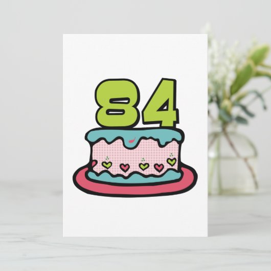 Carte Gâteau d'anniversaire de 84 ans (Debout devant)