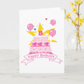 Carte Gâteau d'anniversaire de 8 ans (Fleur jaune)