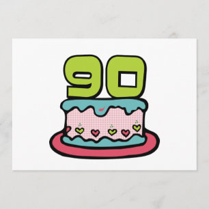 Carte Gâteau d'anniversaire de 90 ans