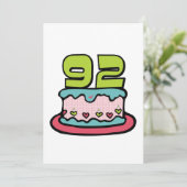 Carte Gâteau d'anniversaire de 92 ans (Debout devant)