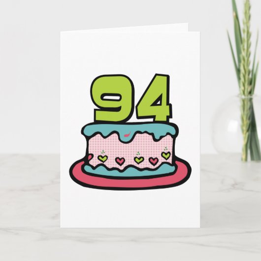 Carte Gâteau d'anniversaire de 94 ans (Devant)