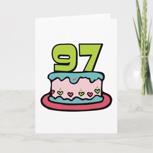 Carte Gâteau d'anniversaire de 97 ans (Devant)