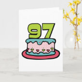 Carte Gâteau d'anniversaire de 97 ans (Fleur jaune)