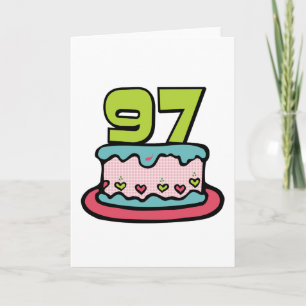 Carte Gâteau d'anniversaire de 97 ans