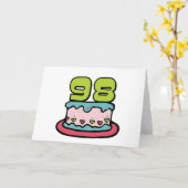Carte Gâteau d'anniversaire de 98 ans (Fleur jaune)