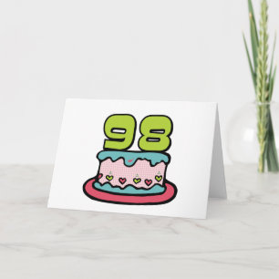 Carte Gâteau d'anniversaire de 98 ans