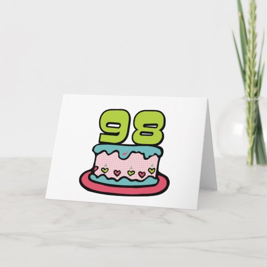 Carte Gâteau d'anniversaire de 98 ans (Devant)
