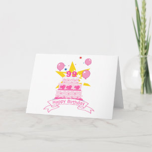 Carte Gâteau d'anniversaire de 99 ans