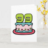Carte Gâteau d'anniversaire de 99 ans (Fleur jaune)
