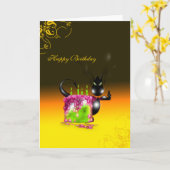 Carte Gâteau d'anniversaire de dragon de bébé de joyeux (Fleur jaune)