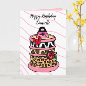 Carte Gâteau d'anniversaire de la jungle (Fleur jaune)