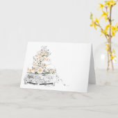 Carte Gâteau d'anniversaire de mariage 25 ans (Fleur jaune)