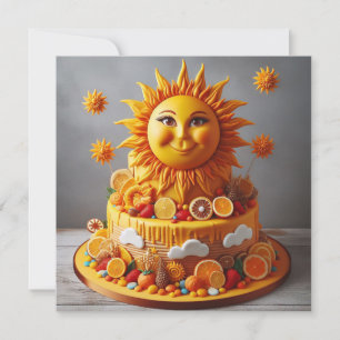 CARTE GÂTEAU D'ANNIVERSAIRE DÉCORÉE À THÈME ET SOLEIL