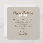 CARTE GÂTEAU D'ANNIVERSAIRE DÉCORÉE DE SOUFFLE ÉLÉGANT (Dos)