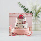 CARTE GÂTEAU D'ANNIVERSAIRE D'ENFANTS AVEC COCCINELLE SU (Debout devant)