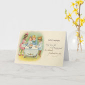 Carte Gâteau d'anniversaire d'enfants mignons (Fleur jaune)