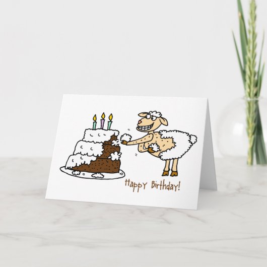 Carte Gâteau d'anniversaire des moutons (Devant)