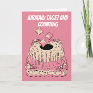 Carte Gâteau d'anniversaire drôle Cornhole par avion Hum