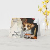 Carte Gâteau d'anniversaire drôle de corgi (Fleur jaune)