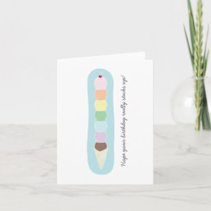 Carte Gâteau d'anniversaire en forme de cône de glace ha
