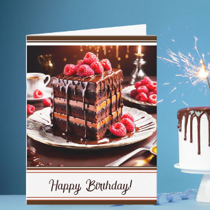 Carte Gâteau d'anniversaire épique au chocolat et carame
