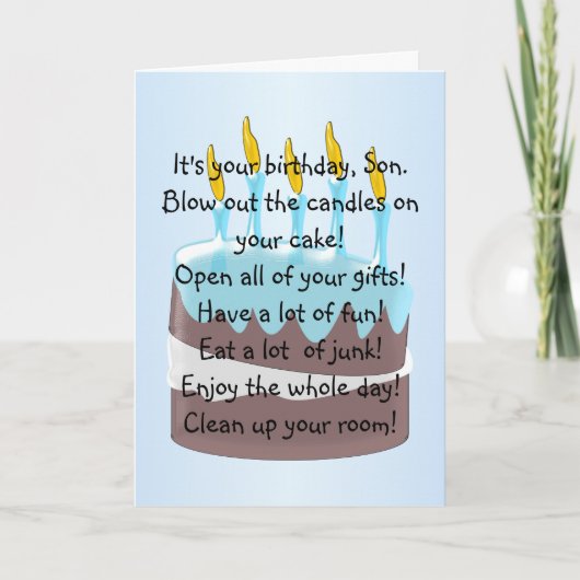 Carte Gâteau d'anniversaire Fils personnalisé Anniversai (Devant)