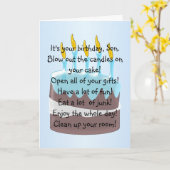 Carte Gâteau d'anniversaire Fils personnalisé Anniversai (Fleur jaune)